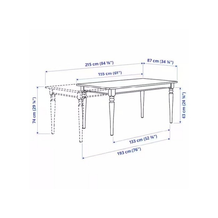 Ikea Ingatorp Extendable Table White155215x87 Cm Dining Tables Dining