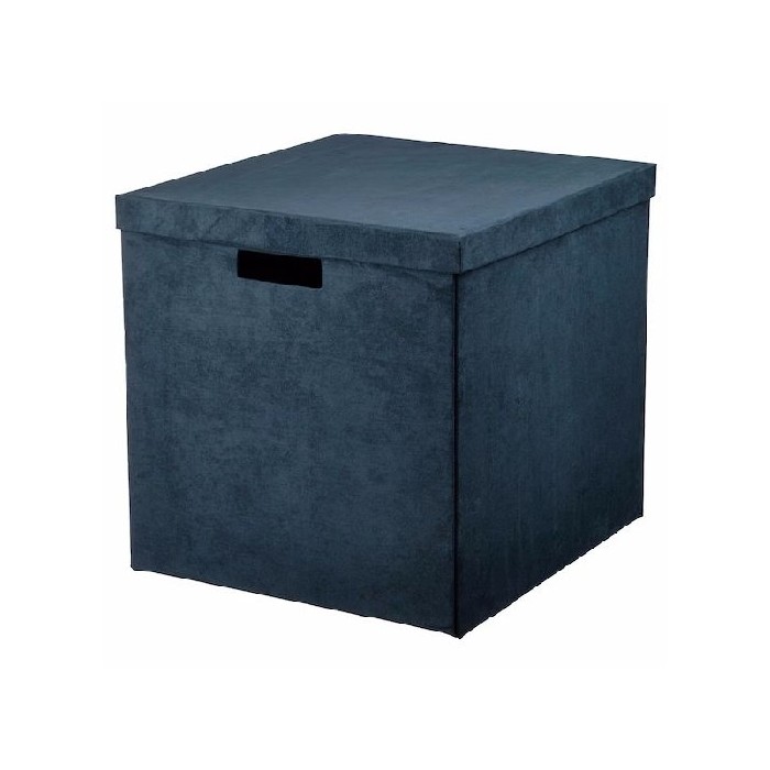 household-goods/storage-baskets-boxes/ikea-gjatta-box-with-lid-velvet-dark-blue-32x35x32cm