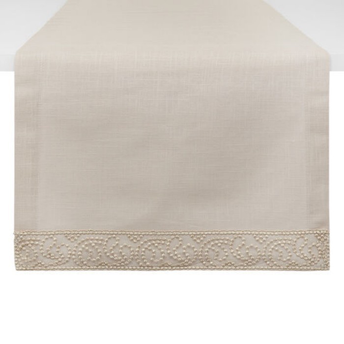 tableware/table-cloths-runners/coincasa-pure-cotton-table-runner-with-tulle-and-lurex-border