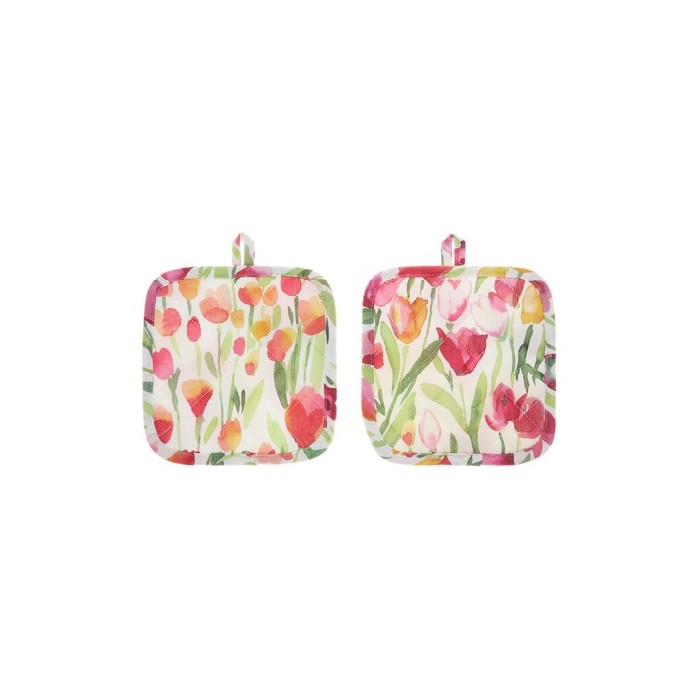 kitchenware/kitchen-linen/coincasa-set-of-2-pot-holders-in-pure-cotton-with-tulip-print