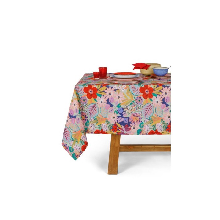 tableware/table-cloths-runners/coincasa-cotton-panama-tablecloth-with-floral-print