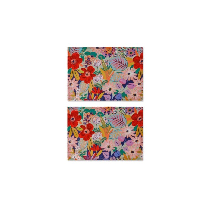 tableware/placemats-coasters-trivets/coincasa-set-of-2-panama-placemats-in-cotton-floral-print