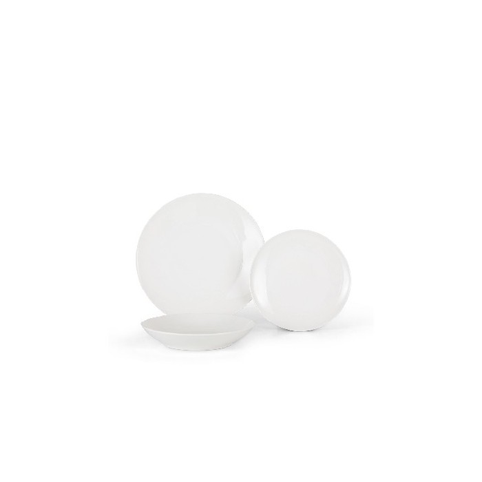 tableware/plates-bowls/coincasa-set-of-18-coupe-white-porcelain-plates