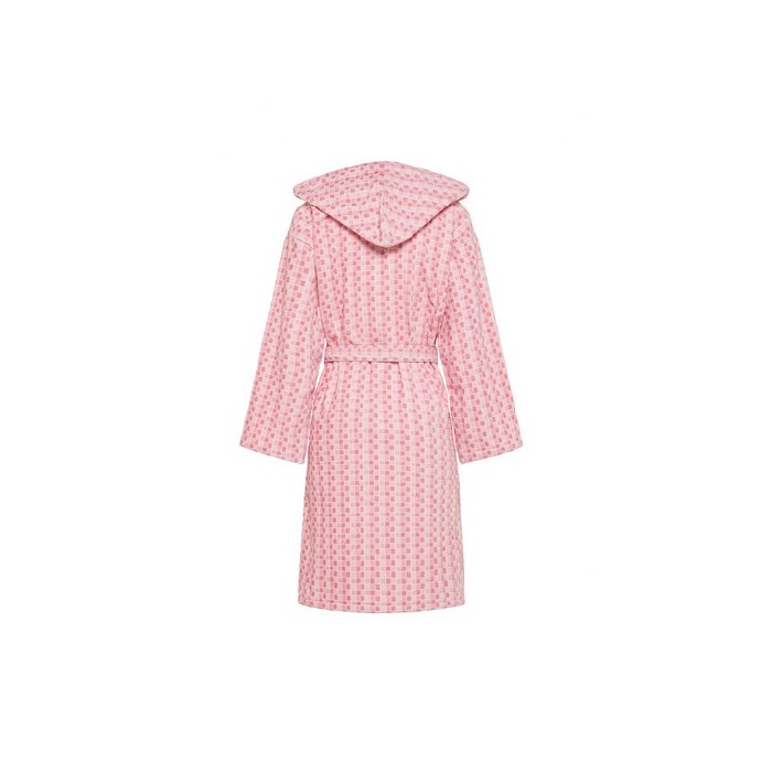 coincasayarndyedpurecottonvelourbathrobewithmosaiceffectcheck