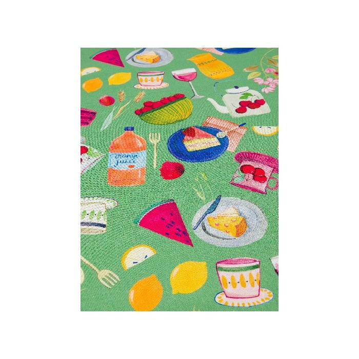 tableware/table-cloths-runners/promo-coincasa-round-water-repellent-cotton-tablecloth-with-picnic-print