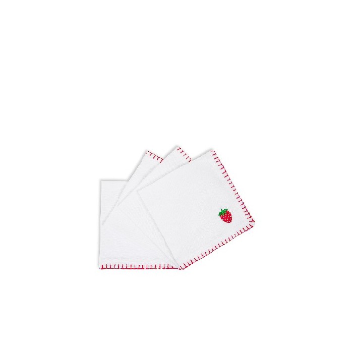 tableware/miscellaneous-tableware/promo-coincasa-set-of-4-strawberry-embroidered-cotton-napkins