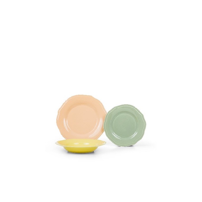 tableware/plates-bowls/promo-coincasa-18-piece-dinner-set-pastel-ceramic-plates