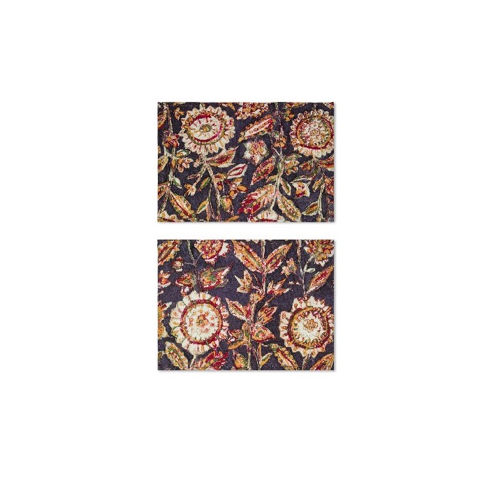 tableware/placemats-coasters-trivets/coincasa-set-of-2-cotton-panama-placemats-with-floral-print