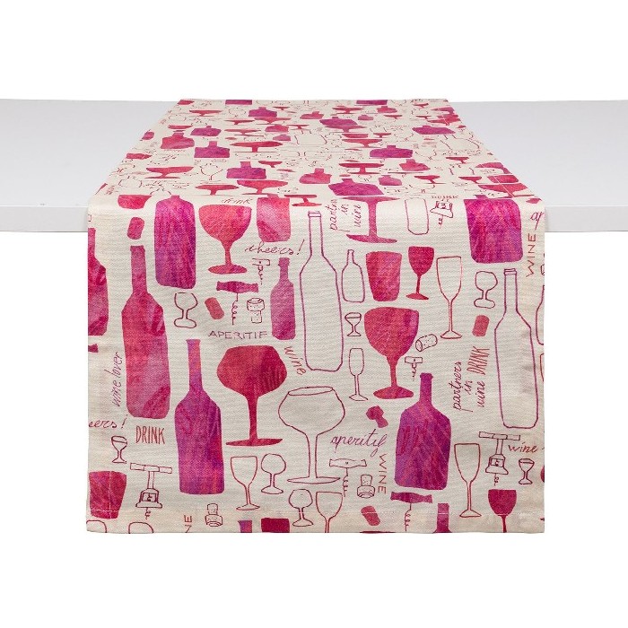 tableware/table-cloths-runners/coincasa-cotton-panama-runner-with-wine-print