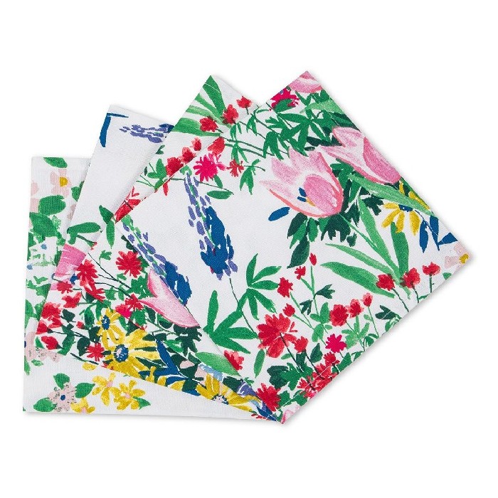 kitchenware/kitchen-linen/coincasa-set-of-4-panama-cotton-napkins-with-flower-print