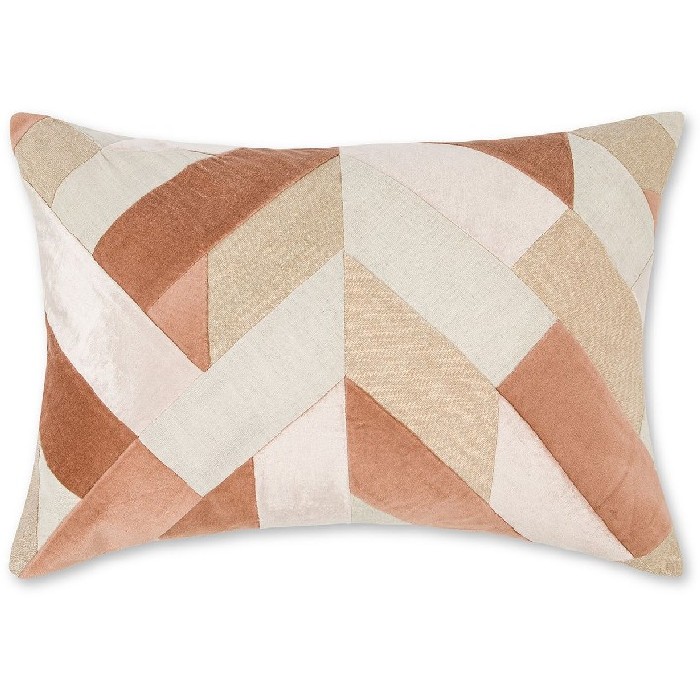home-decor/cushions/coincasa-patchwork-cushion-mix-canvas-and-velvet-geometric-patterns-35x50cm