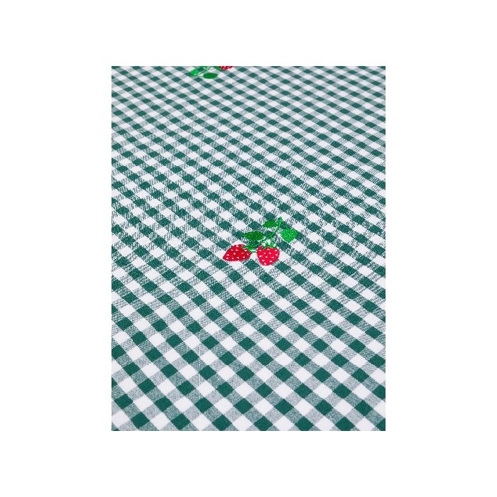 tableware/table-cloths-runners/coincasa-vichy-cotton-tablecloth-with-strawberry-embroidery-green-7397443