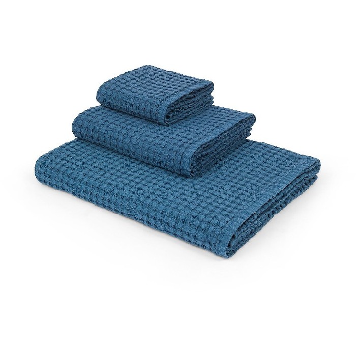 bathrooms/bath-towels/coincasa-honeycomb-cotton-towel-blue-7406413
