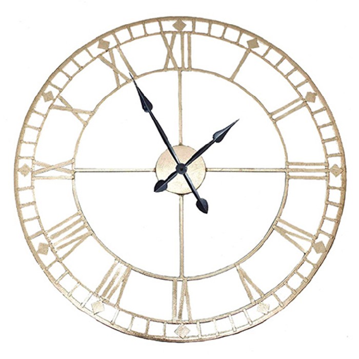 Antique Gold Metal Round Wall Clock Clocks Home Decor The Atrium