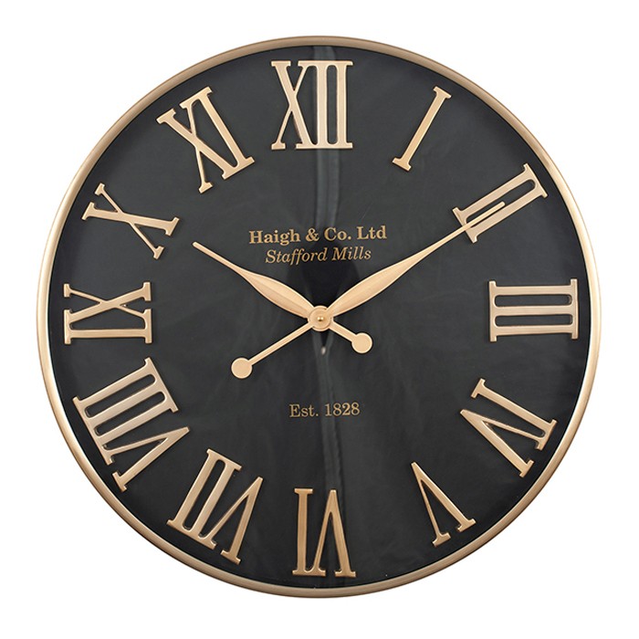pacificgoldblackmetalroundclock clocks homedecor The Atrium