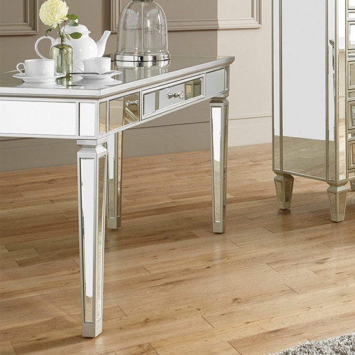 Mirrored Glass Wood 1 Drawer Console Table Kd Loose Furniture Home Decor The Atrium Mirrored Glass Wood 1 Drawer Console, Glass Mirror Sofa Table