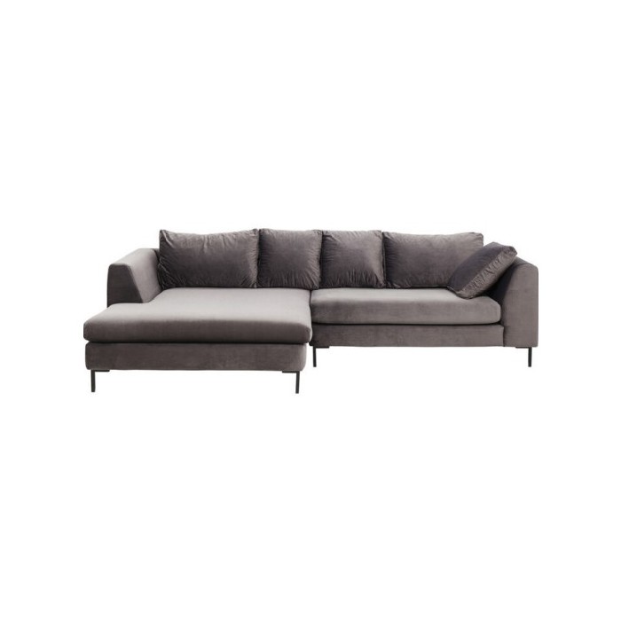 Kare Corner Sofa Gianni Velvet Grey Left Black Fabric Sofas Sofas The