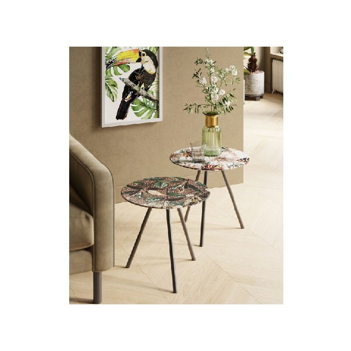 Kare Side Table Blooming Leaves 2Set Coffee Tables Living The Atrium