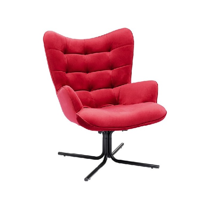 sofas/designer-armchairs/kare-swivel-armchair-oscar-velvet-red