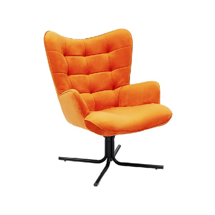 sofas/designer-armchairs/kare-swivel-armchair-oscar-velvet-orange