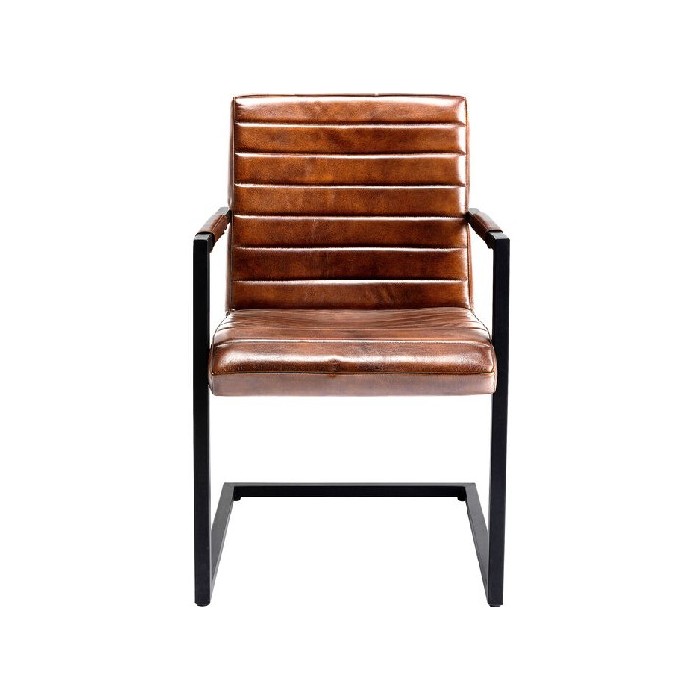 dining/dining-chairs/kare-cantilever-armchair-lola-leather-brown