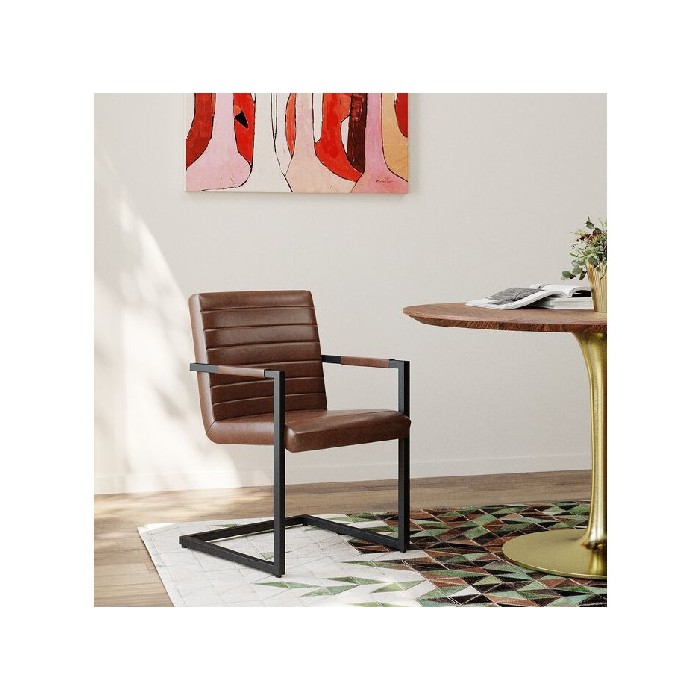 dining/dining-chairs/kare-cantilever-armchair-lola-leather-brown