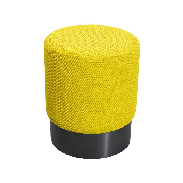 living/seating-accents/kare-stool-jody-yellow-mesh-black-ø35cm