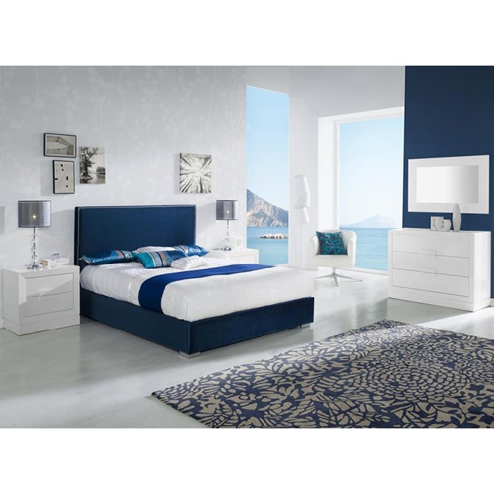 Cristina Bed 140X200 Gl41 Navy Blue Individual Pieces Bedrooms The Atrium