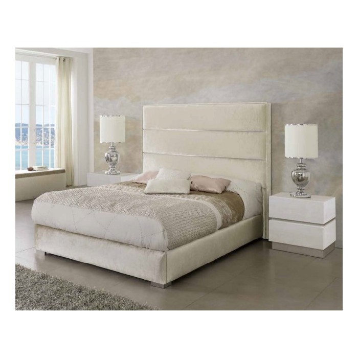 Claudia Bed 150X200 Velvet Gl02 Ivory Individual Pieces Bedrooms The
