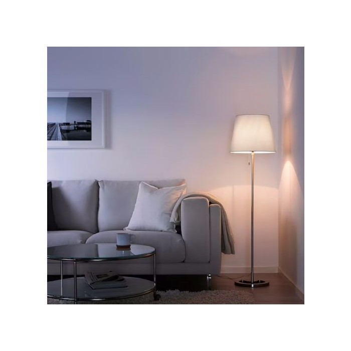 Ikea Nyfors Floor Lamp Nickel Plated White 168Cm Floor Lamps Lighting The Atrium