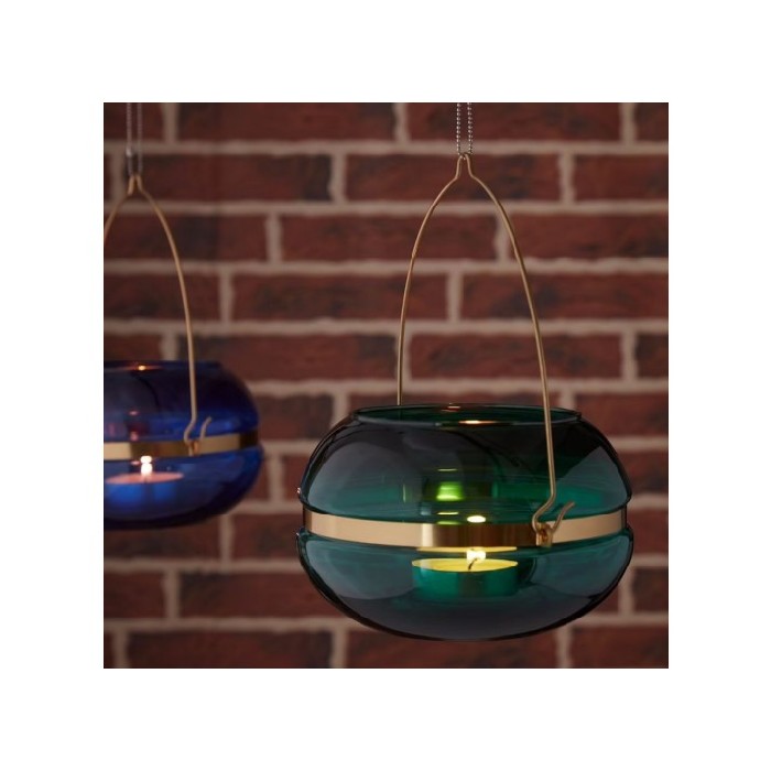 home-decor/candle-holders-lanterns/ikea-maskering-lantern-for-tealight-green-glass-11cm
