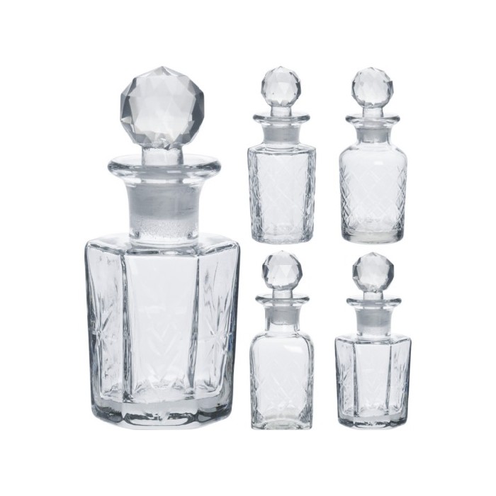 tableware/carafes-jugs-bottles/glass-decanter-15cm-4-assorted-designs