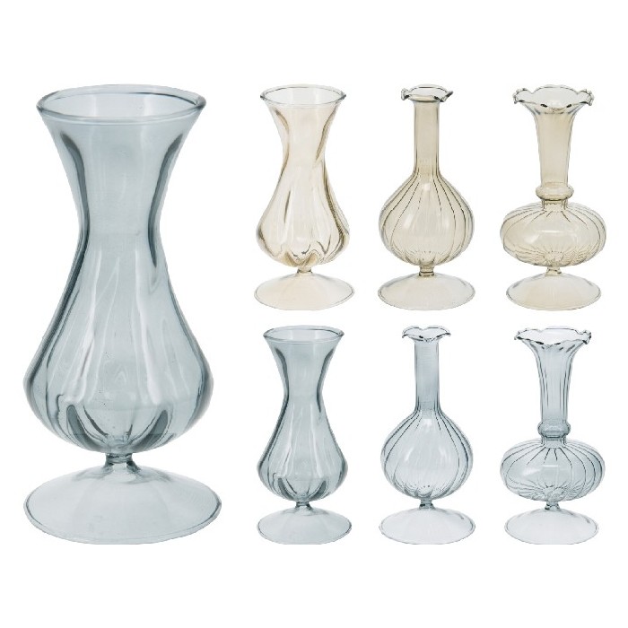 Vase Glass 16Cm 6Assorted Design Vases Home Decor The Atrium