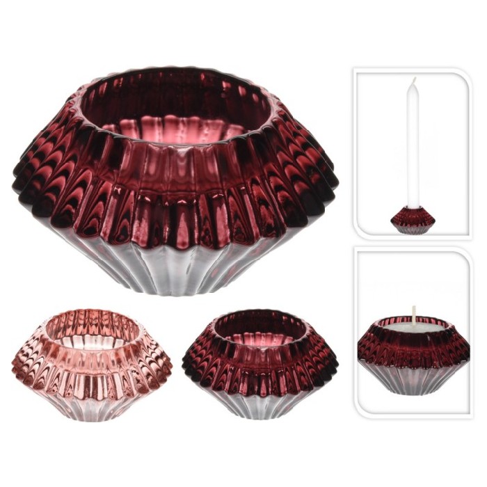 glassbasetealightcandleholder2assortedcolours deco home