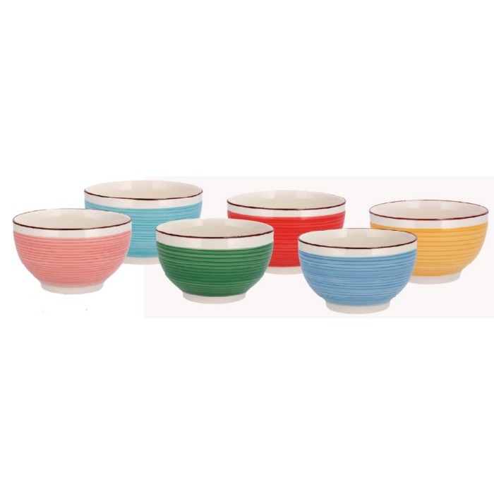 Ceramic Cereal Bowl 15Cm 6 Assorted Colours Plates Bowls Tableware