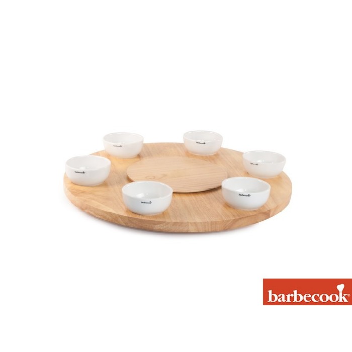 outdoor/bbq-accessories/barbecook-joya-rubber-wood-rotating-table-with-6-bowls-ø-48cm