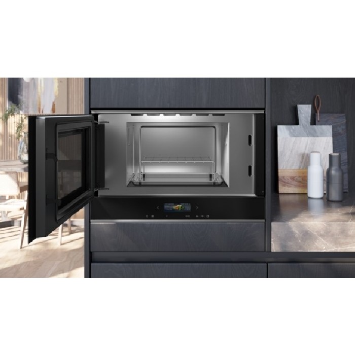 Siemens Iq700 Built In Microwave Black Left Hinge Microwave Ovens White