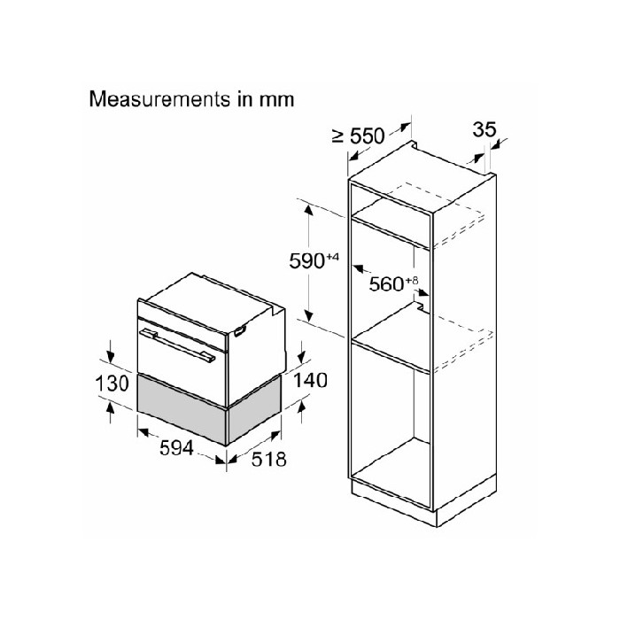 Siemens Iq700 Built In Accessory Drawer 60 X 14 Cm Warming Vacuum