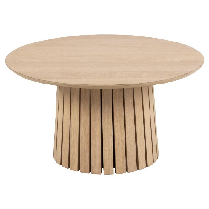 Actona Christo Round Coffee Table Oak Veneer 80Cm Coffee Tables Living