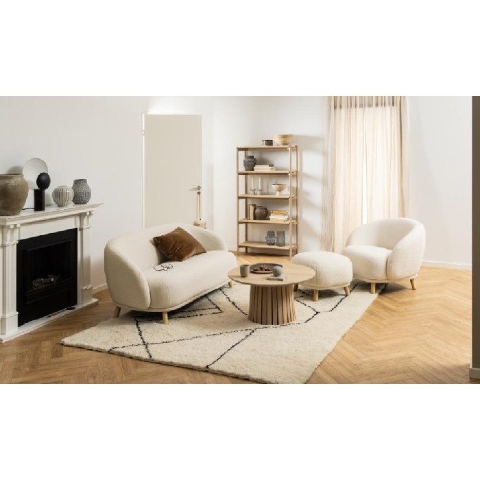 Actona Christo Round Coffee Table Oak Veneer 80Cm Coffee Tables Living