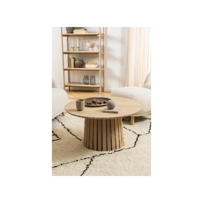 Actona Christo Round Coffee Table Oak Veneer 80Cm Coffee Tables Living