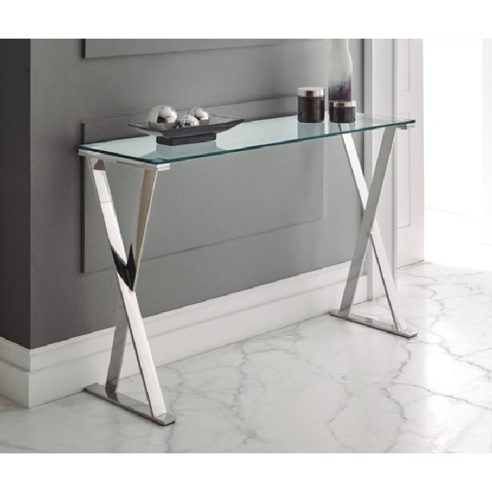 living/console-tables/promo-console-table-with-tempered-clear-glass-top-polised-stainless-steel-legs