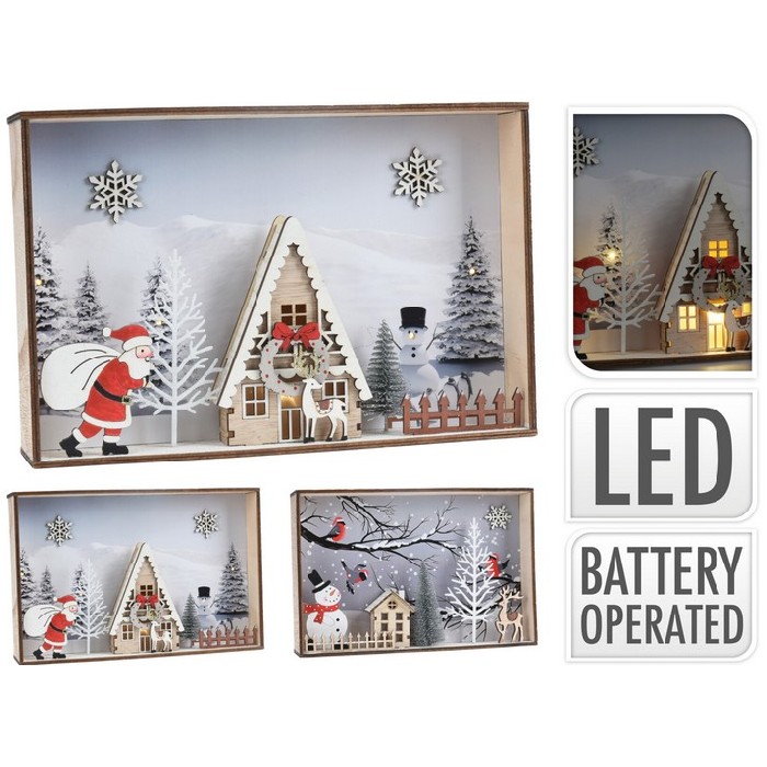 christmas/cribs-villages/xmas-scene-with-led-28cm-2assorted