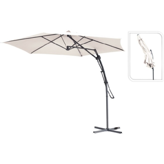 Hanging Umbrella Pushup System Cream Umbrellas Bases Outdoor The Atrium