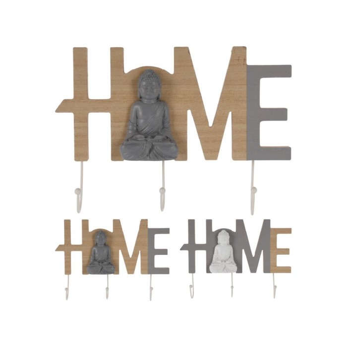 Coat Rack Wood With Buddha 2 Assorted Colours Coat Hangers Household