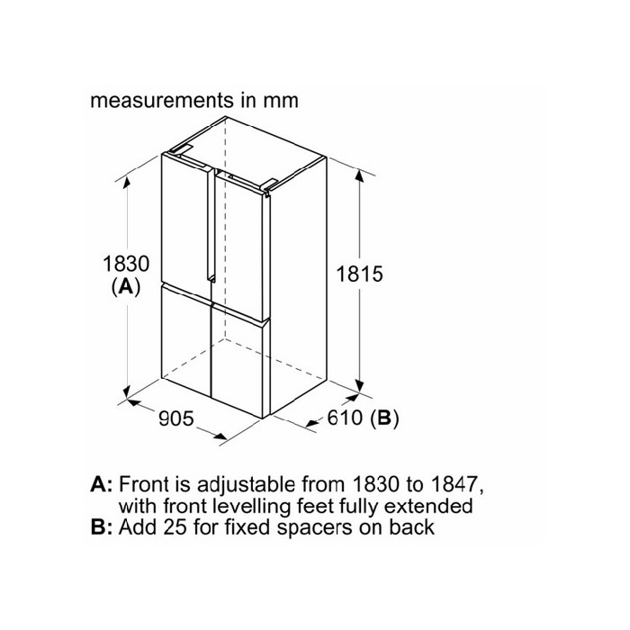 Siemens Iq500 Kf96naxeag Freestanding 6535 French Fridge Freezer Black