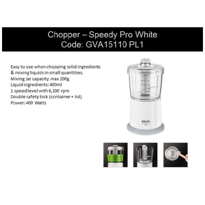 Krups Speedy Food Processor 400W Food Processors Blenders Small