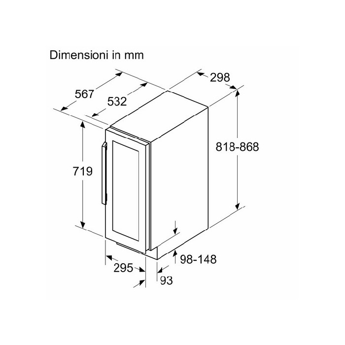 Siemens Iq500 Wine Cooler With Glass Door 82 X 30Cm Refrigeration White