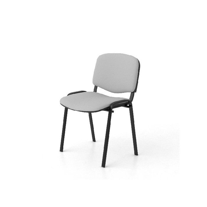 Look Soft Visitor Chair With Black Frame And Upholstered In B89 Fire