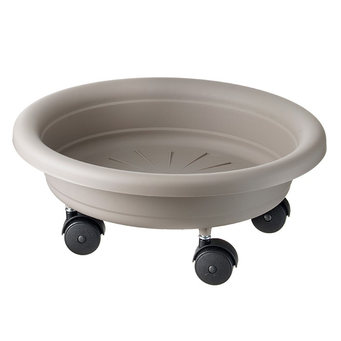 gardening/pots-planters-troughs/taupe-saucer-with-wheel-for-flower-pot-28-cm